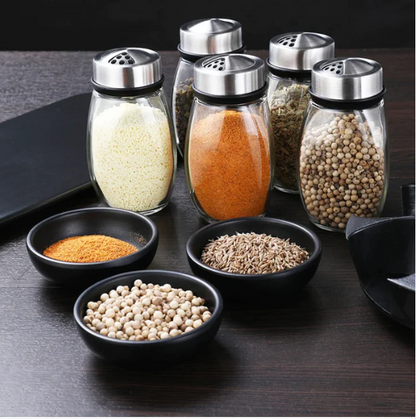 Set de Especias Giratorio - 6 Frascos de Vidrio para Condimentos con soporte®
